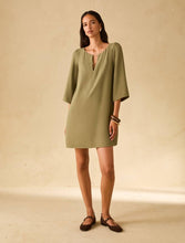 Carica l'immagine nel visualizzatore di Gallery, Tunic dress in tessuto sablé, verde