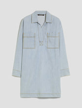 Carica l'immagine nel visualizzatore di Gallery, Tunic dress in denim leggero, azzurro