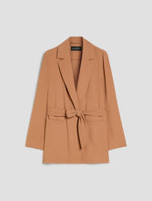 Carica l'immagine nel visualizzatore di Gallery, Blazer fluido con cintura, cuoio