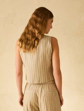Carica l'immagine nel visualizzatore di Gallery, Gilet gessato con paillettes, salvia