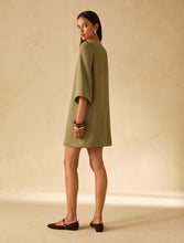 Carica l'immagine nel visualizzatore di Gallery, Tunic dress in tessuto sablé, verde