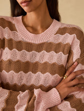 Carica l'immagine nel visualizzatore di Gallery, Maglia a righe 3D con paillettes, rosa