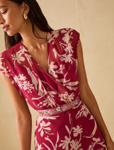 Carica l'immagine nel visualizzatore di Gallery, Abito in georgette floreale, fuxia