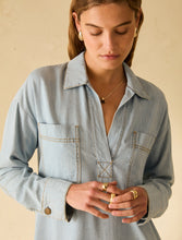 Carica l'immagine nel visualizzatore di Gallery, Tunic dress in denim leggero, azzurro