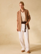 Carica l'immagine nel visualizzatore di Gallery, Blazer fluido con cintura, cuoio