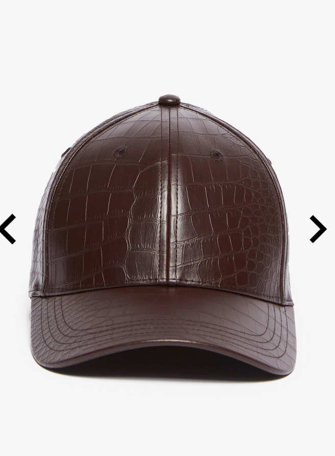 CAPPELLO BASEBALL IN ECO NAPPA STAMPA COCCO 