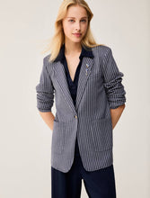 Carica l'immagine nel visualizzatore di Gallery, Blazer in jersey gessato, blu
