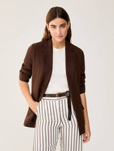 Carica l'immagine nel visualizzatore di Gallery, Blazer in blend di lino, cioccolato
