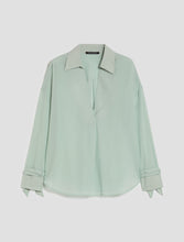 Carica l'immagine nel visualizzatore di Gallery, Blusa in voile di cotone, verde acqua
