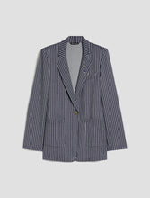 Carica l'immagine nel visualizzatore di Gallery, Blazer in jersey gessato, blu
