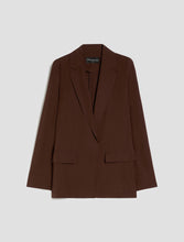 Carica l'immagine nel visualizzatore di Gallery, Blazer in blend di lino, cioccolato
