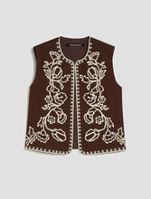 Carica l'immagine nel visualizzatore di Gallery, Gilet in gabardine con ricami, testa moro
