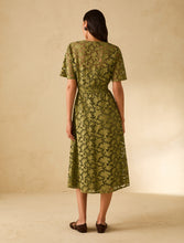 Carica l'immagine nel visualizzatore di Gallery, Abito midi in cotone sangallo, verde
