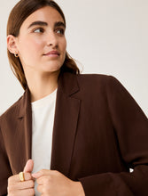 Carica l'immagine nel visualizzatore di Gallery, Blazer in blend di lino, cioccolato
