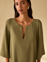 Carica l'immagine nel visualizzatore di Gallery, Tunic dress in tessuto sablé, verde
