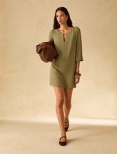 Carica l'immagine nel visualizzatore di Gallery, Tunic dress in tessuto sablé, verde
