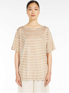 T-shirt in jersey di lino e viscosa "ZEBIO"