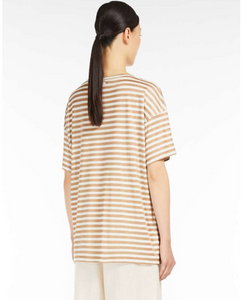 T-shirt in jersey di lino e viscosa "ZEBIO"