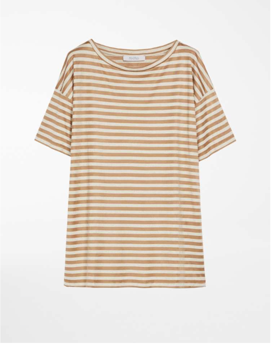T-shirt in jersey di lino e viscosa 